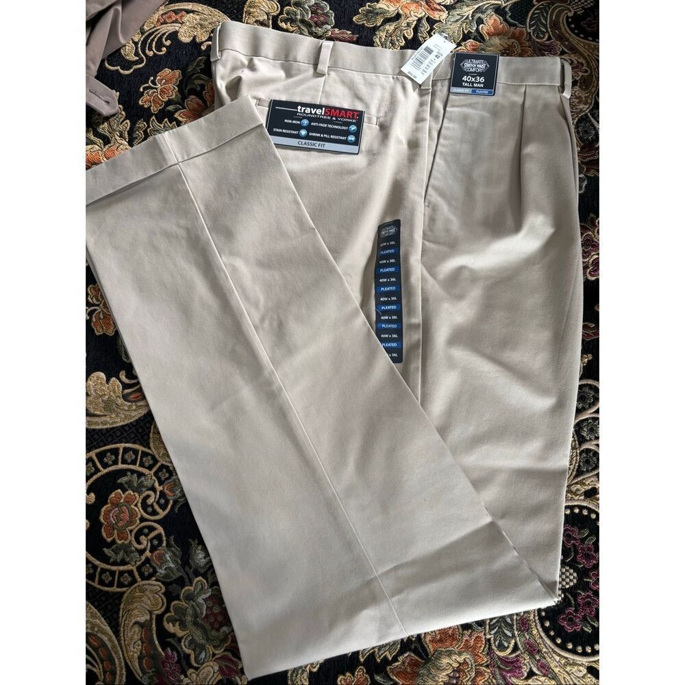 NWT Roundtree & Yorke 40x36 Tall Ultimate Stretch Waist Comfort Pleated